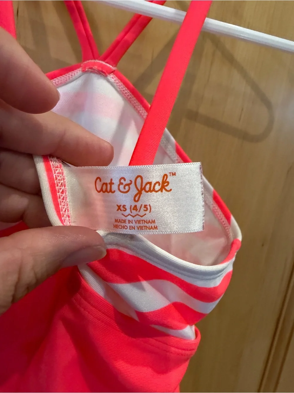 Cat & Jack Girls Neon Pink Flamingo Two-Piece Swimsuit